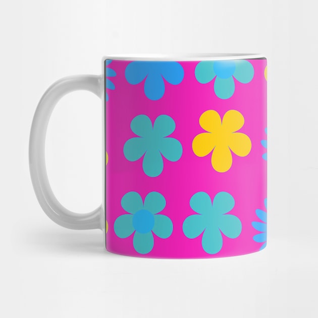 Pan Pride Simple Flowers Grid Pattern by VernenInk